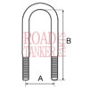 U Bolt, Round, B = 360mm Thread M24