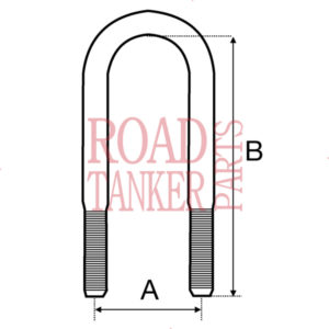 U Bolt, Round, B = 280mm Thread M22