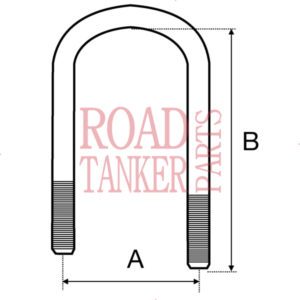 U Bolt, Round offset leg, B = 262/240mm Thread M22