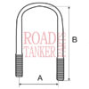 U Bolt, Flattened offset leg, B = 262/240mm Thread M22